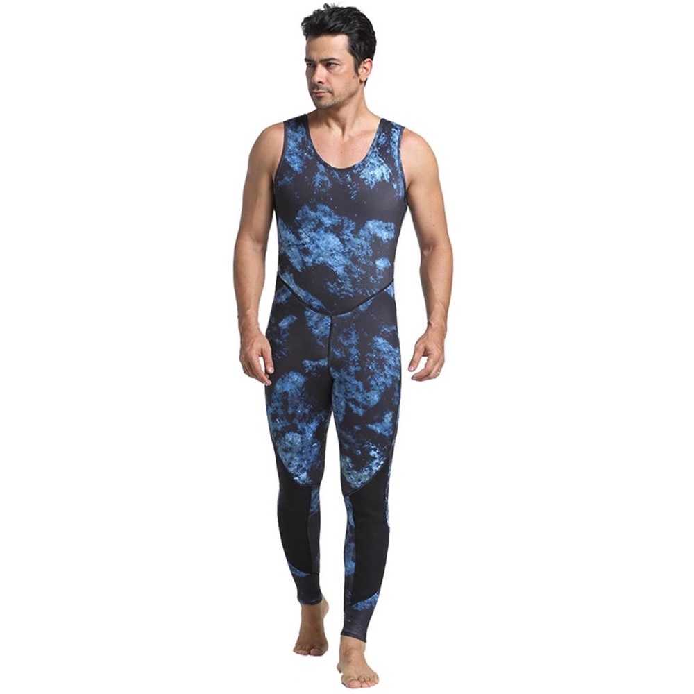 New! Men's Blue Camo Print 3mm Neoprene Diving, Surfing Wetsuit 🌊🏄‍♂️